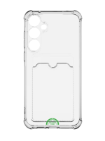 Hoesje voor Samsung S25 Transparant met Kaarthouder, Praktisch, Slank & Schokbestendig