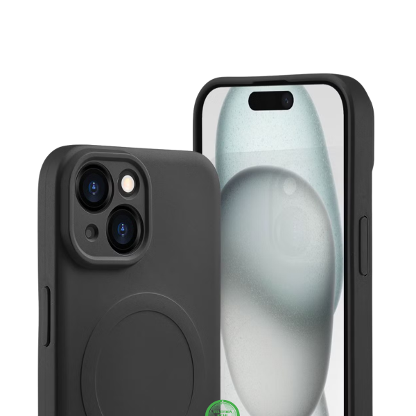 Hoesje voor iPhone 15 Plus Zwart MagSafe Silicone – foto 3