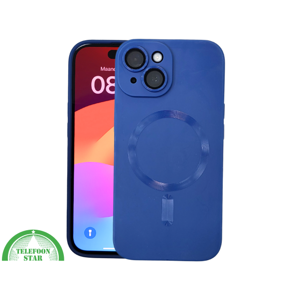 iPhone 15 Hoesje &ndash; Donkerblauw Met MagSafe Ondersteuning | Simpel, Sterk &amp; Slim – foto 3