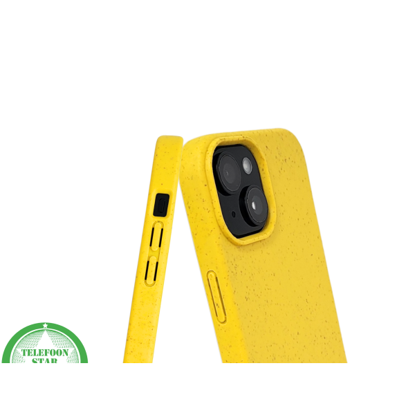 iPhone 15 Hoesje &ndash; Geel met Spikkelstructuur | Fris, Duurzaam &amp; Beschermend – foto 6