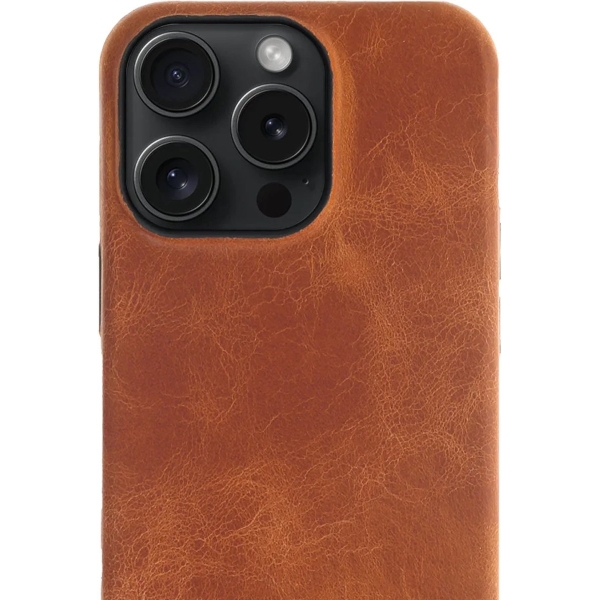 iPhone 15 Pro Max 100% Leer hoesje | Lederen Backcover | Minimalistisch | Cognac – foto 5