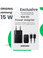 Samsung Adapter (15W PD) met kabel USB-C to USB-C Zwart