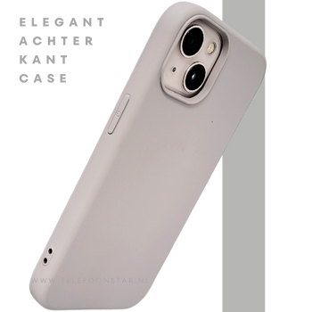 Siliconen Cover iPhone 13 / 14 &ndash; Mat Lichtgrijs | Minimalistische Bescherming