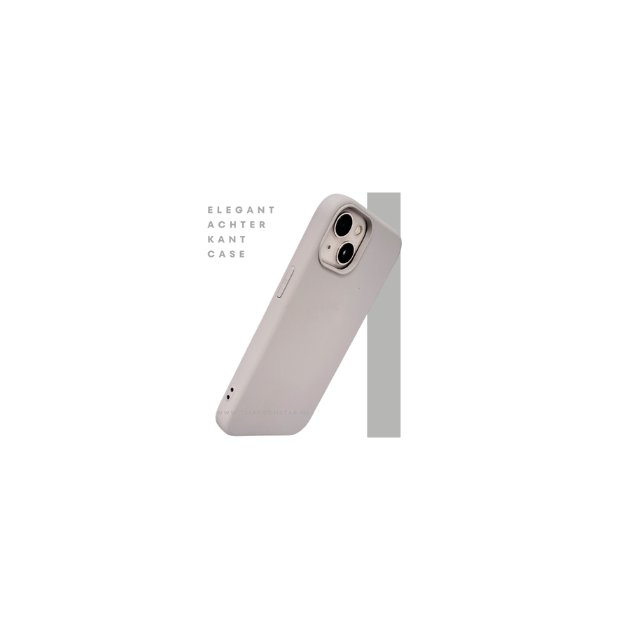 Siliconen Cover iPhone 13 / 14 &ndash; Mat Lichtgrijs | Minimalistische Bescherming