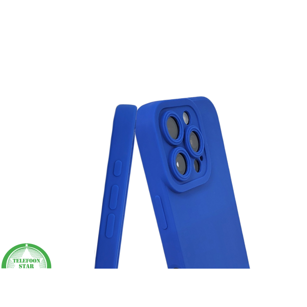 iPhone 16 Pro Blauw Hoesje Mat Design Met Verhoogde Camerabescherming – foto 6