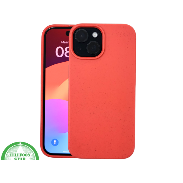 iPhone 15 Hoesje &ndash; Oranje Met Spikkeltextuur | Fel, Fris &amp; Functioneel – foto 3