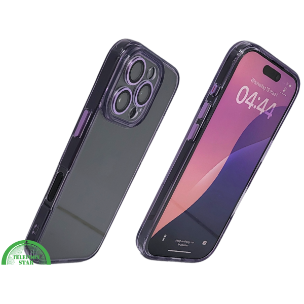 iPhone 16 Pro Max Paars Hoesje Transparante Achterkant Elegante Bescherming – foto 2