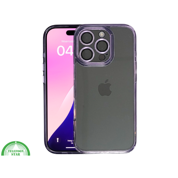iPhone 16 Pro Max Paars Hoesje Transparante Achterkant Elegante Bescherming – foto 3