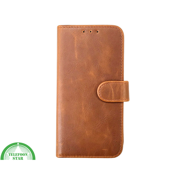 Bruin Bookcase Hoesje iPhone 13 / 14 &ndash; Vintage Leren Look met Bandje | &euro;14,95 – foto 2