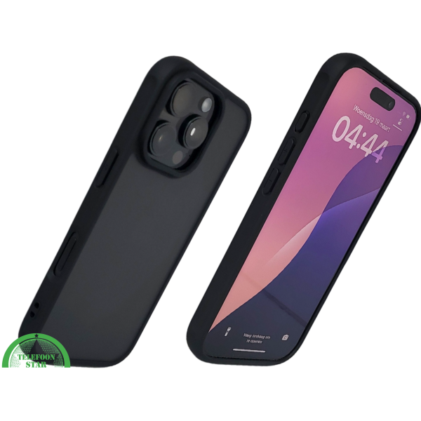 iPhone 16 Pro Max Zwart Hoesje Mat Design Strakke Achterkant Bescherming – foto 2