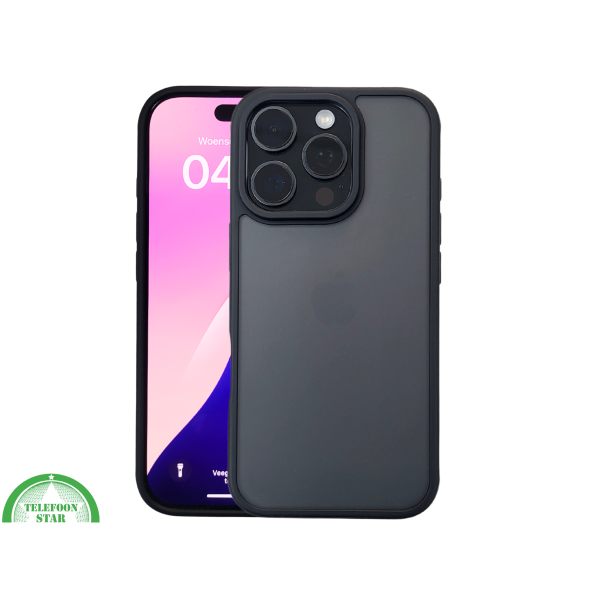 iPhone 16 Pro Max Zwart Hoesje Mat Design Strakke Achterkant Bescherming – foto 3