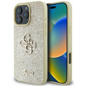 Guess Gouden Glitter Hoesje voor iPhone 16 Pro Max