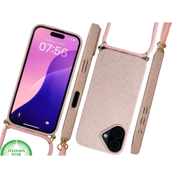 iPhone 16 Hoesje met Koord Roze &ndash; Elegant & Duurzaam