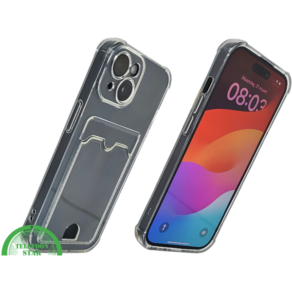 iPhone 15 Plus Clear Case met Kaarthouder &ndash; Slank Design &amp; Extra Functionaliteit – foto 2