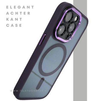 Transparant Paars iPhone 15 Pro Max Hoesje met MagSafe &ndash; Modern & Magnetisch | Telefoonstar.nl