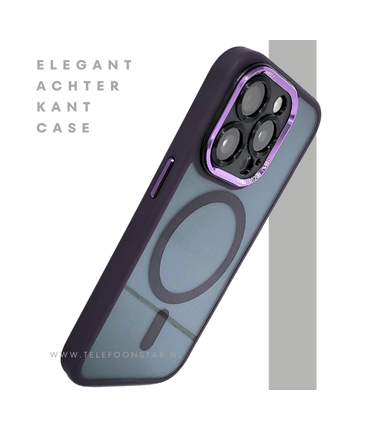 Transparant Paars iPhone 15 Pro Max Hoesje met MagSafe &ndash; Modern & Magnetisch | Telefoonstar.nl