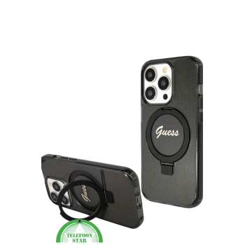 Hoesje met Ringhouder voor iPhone 15 Pro &ndash; Zwarte Luxe Bescherming
