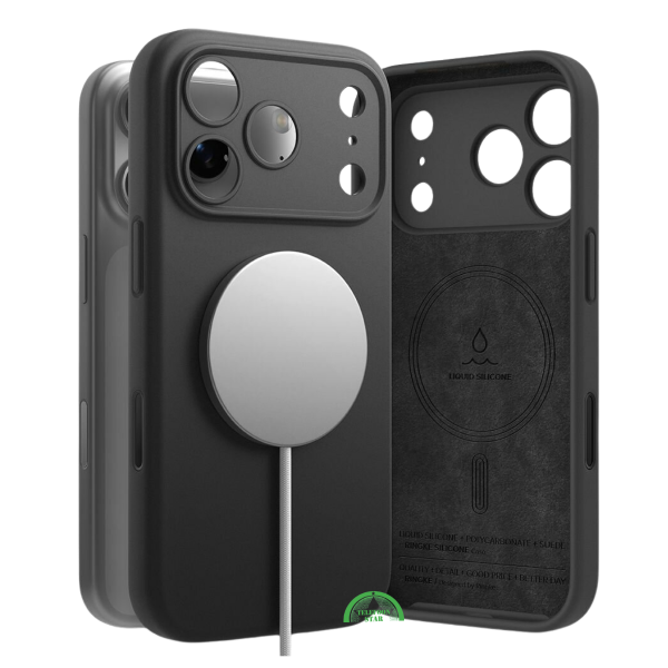 Hoesje voor iPhone 17 Pro Zwart MagSafe Silicone anti-vingerafdruk – foto 3