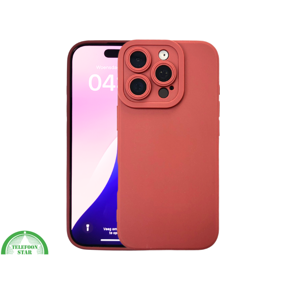 iPhone 16 Pro Max Donkerrood Hoesje Mat Design Met Verhoogde Camerabescherming – foto 3