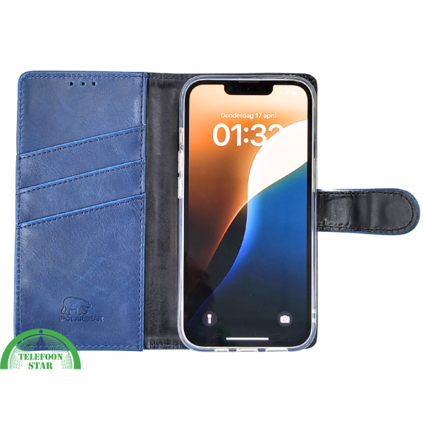 Donkerblauw Bookcase Hoesje iPhone 13 / 14 &ndash; Magneetsluiting en Pasjesvakken | &euro;14,95 – foto 4