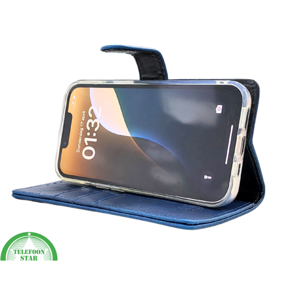 Donkerblauw Bookcase Hoesje iPhone 13 / 14 &ndash; Magneetsluiting en Pasjesvakken | &euro;14,95 – foto 6