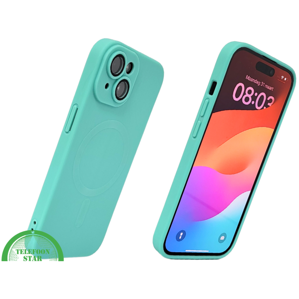 iPhone 15 Hoesje &ndash; Turquoise Met MagSafe | Fris, Functioneel &amp; Kleurvol – foto 2