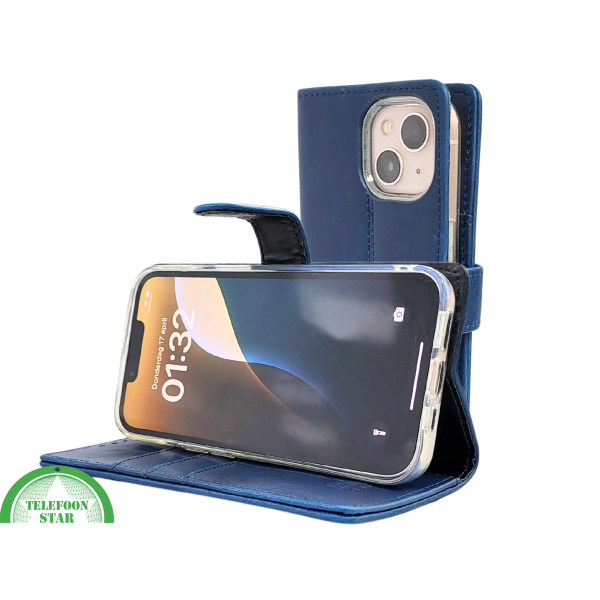 Donkerblauw Bookcase Hoesje iPhone 13 / 14 &ndash; Magneetsluiting en Pasjesvakken | &euro;14,95 – foto 7