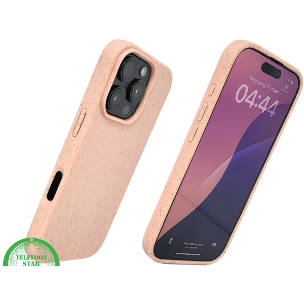 iPhone 16 Pro Max Lichtroze Eco Hoesje Biologisch Afbreekbare Matte Bescherming – foto 2