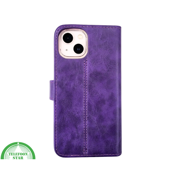 Paars Bookcase Hoesje iPhone 13 / 14 &ndash; Luxe Wallet Case met Magneetsluiting | &euro;14,95 – foto 3