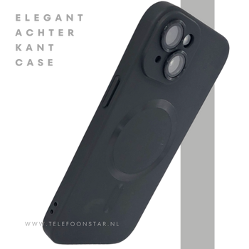 iPhone 15 Hoesje &ndash; Zwart Siliconen met MagSafe | Slank, Sterk & Stijlvol