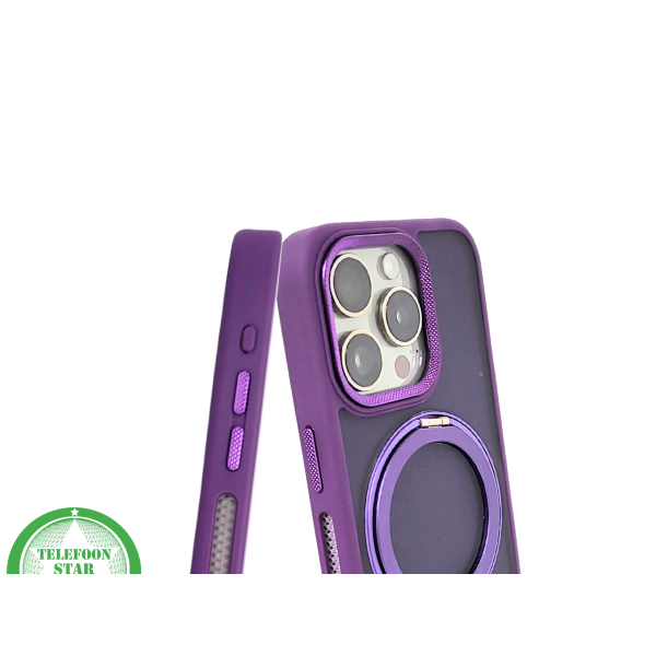 Paars iPhone 15 Pro Max Hoesje met Ringhouder &ndash; MagSafe &amp; Kickstand | Telefoonstar.nl – foto 7