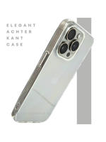 Transparant iPhone 15 Pro Hoesje met Zilveren Randen &ndash; Elegant & Slank | Telefoonstar.nl