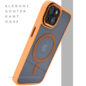 ProtectCase iPhone 13 Pro / 14 Pro Oranje &ndash; MagSafe Hoesje met Stijlvolle Rand