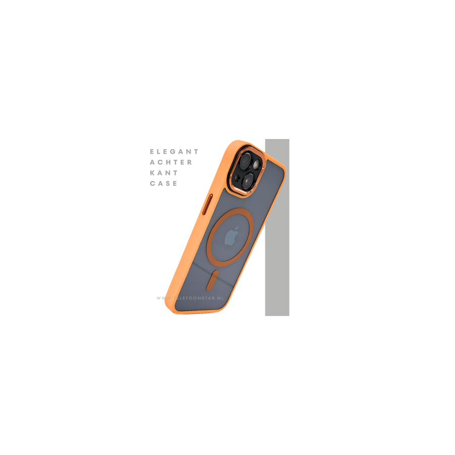 ProtectCase iPhone 13 Pro / 14 Pro Oranje &ndash; MagSafe Hoesje met Stijlvolle Rand