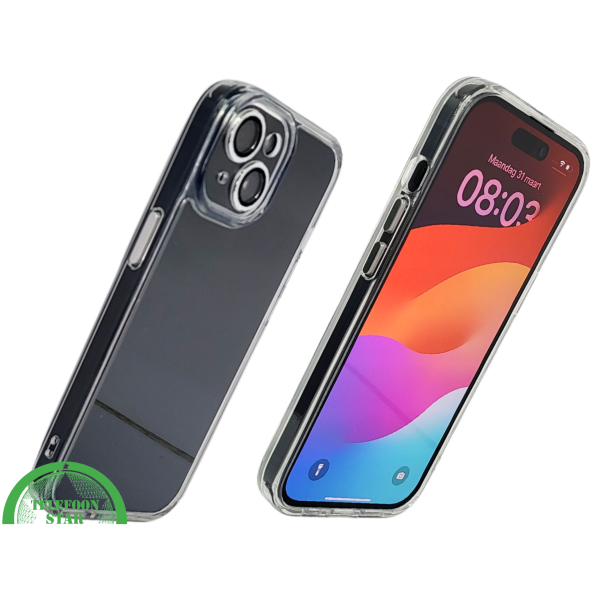 iPhone 15 Hoesje &ndash; Transparant Met Zwarte Achterkant | Minimalistisch &amp; Stijlvol – foto 2