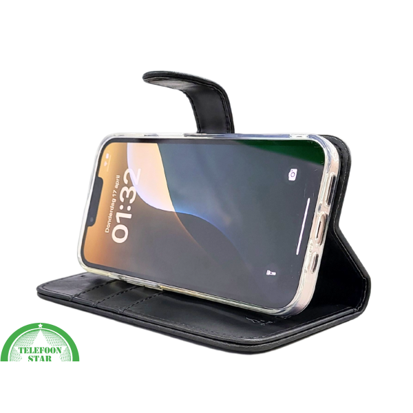 Zwart Bookcase Hoesje iPhone 13 / 14 &ndash; Met Bandje en Standaardfunctie | &euro;14,95 – foto 6