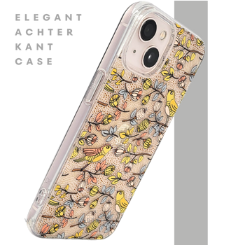 Beschermhoesje iPhone 13/14 Transparant &ndash; Bloemen & Vogeltjes | Telefoonstar