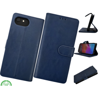 Hoesje voor iphone 17e Boek Case Leer Wallet Case Donkerblauwe 