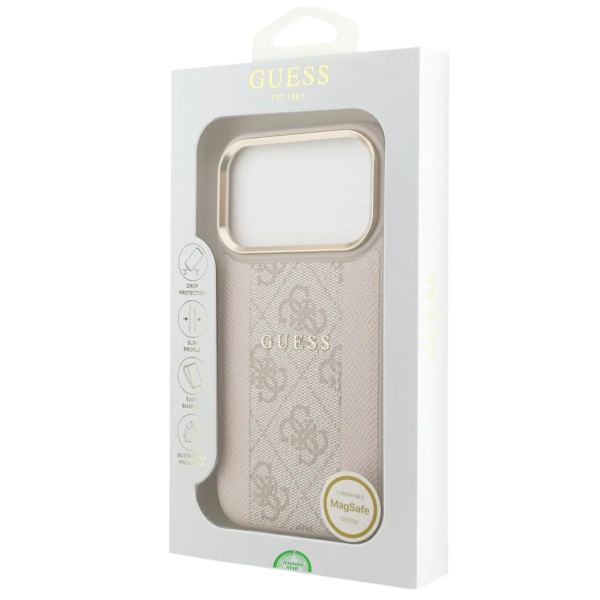 Hoesje voor iPhone 17 Pro Beige met Gouden Camerarand, antislip zijkanten – foto 6