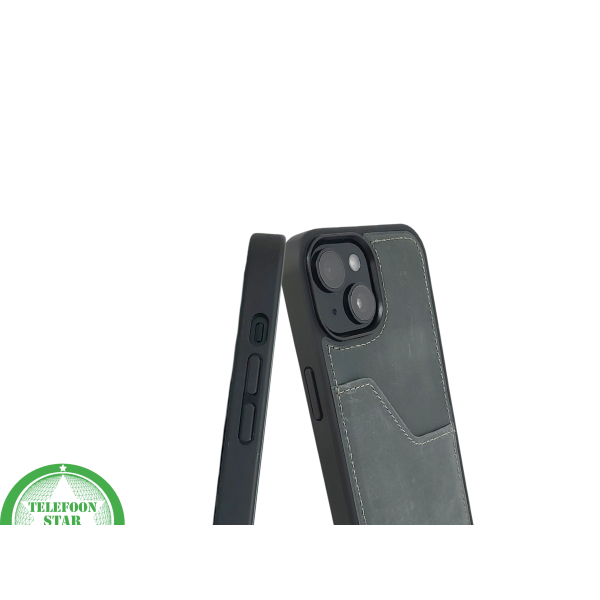 iPhone 15 Hoesje &ndash; Donkergroen Vintage Leerlook Met Kaarthouder | Stoer &amp; Praktisch – foto 6