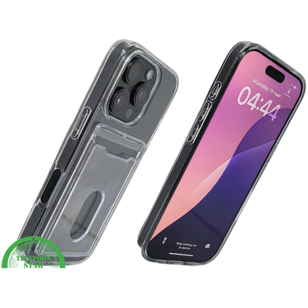 iPhone 16 Pro Max Transparant Hoesje met Opklapbare Kaarthouder &ndash; Stevige en Elegante Bescherming – foto 2