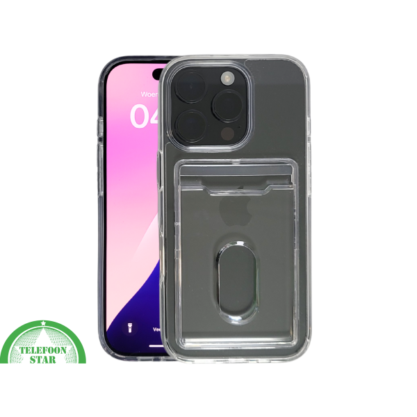 iPhone 16 Pro Max Transparant Hoesje met Opklapbare Kaarthouder &ndash; Stevige en Elegante Bescherming – foto 3