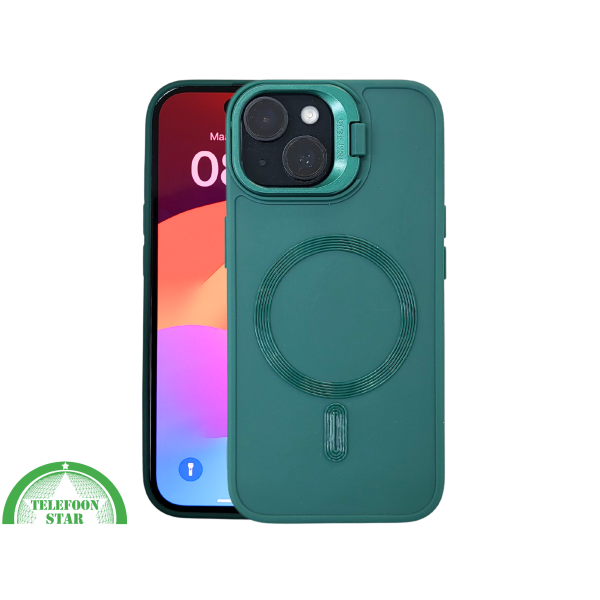 iPhone 15 Hoesje &ndash; Donkergroen Met MagSafe Ondersteuning | Stoer &amp; Slim Ontwerp – foto 3