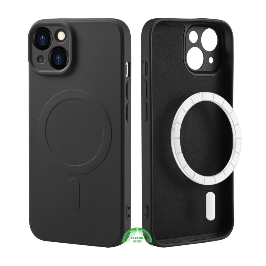 Hoesje voor iPhone 11 Zwart MagSafe, Silicone, Slank, Beschermend