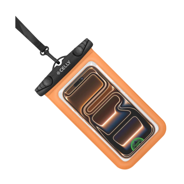 Celly Universele Waterdichte Telefoonhoes Oranje Kopen bij Telefoonstar – foto 5