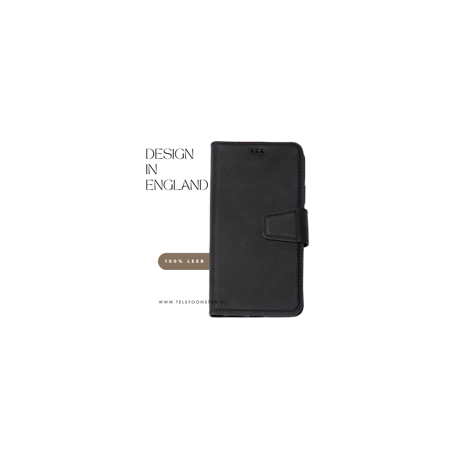 Hoesje Samsung Galaxy S25 Ultra Leer 100%  Boekmodel 2 in 1 Zwart