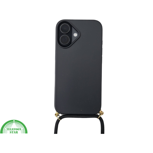 iPhone 16 Plus Hoesje met Koord Zwart Stijlvolle Schokbestendige – foto 2