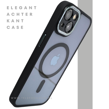 ClearMag Edge &ndash; MagSafe Transparant iPhone 13 / 14 Hoesje met Zwarte Rand | Telefoonstar.nl