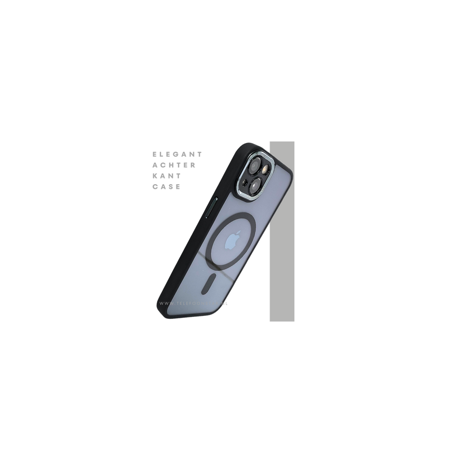 ClearMag Edge &ndash; MagSafe Transparant iPhone 13 / 14 Hoesje met Zwarte Rand | Telefoonstar.nl
