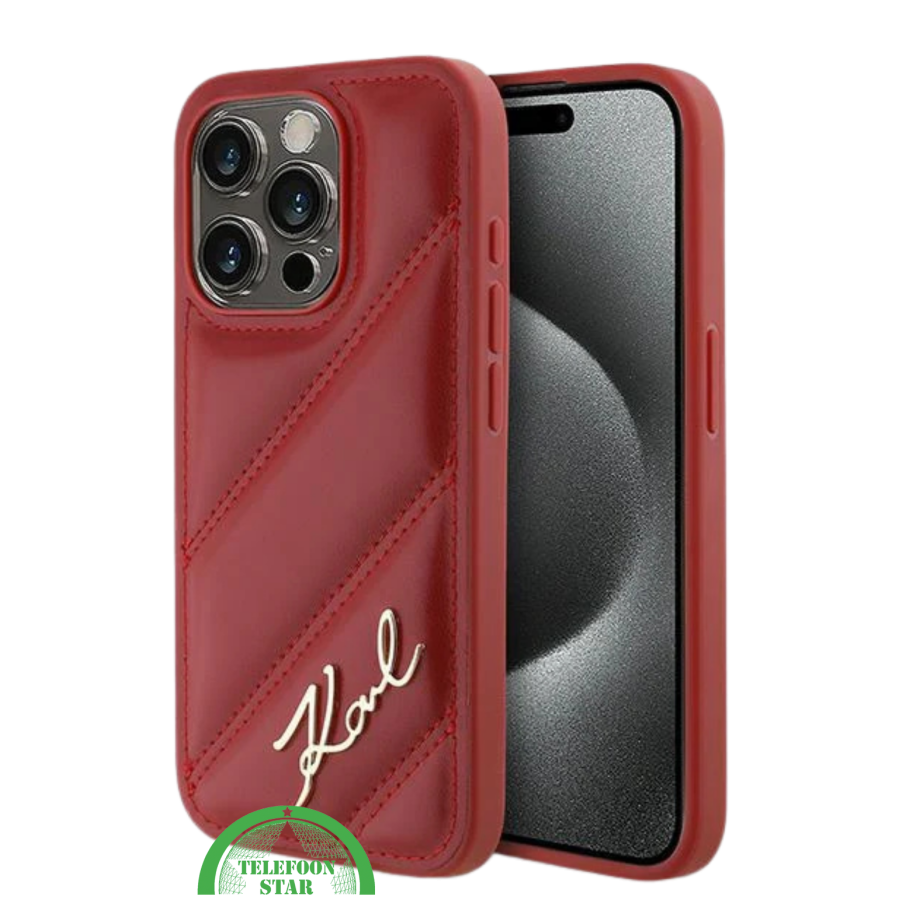 iPhone 16 Pro Luxe Leren Hoesje &ndash; Rood | Elegant, Stevig en Stijlvol Design